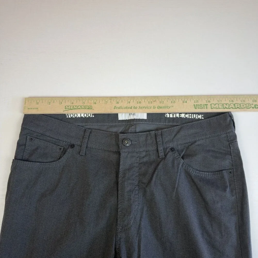 Brax Chuck Pants Stretch Mens 36W 34L Black Chino Straight Woo, Look